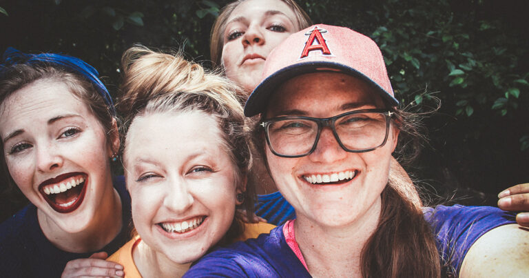Group of smiling teens